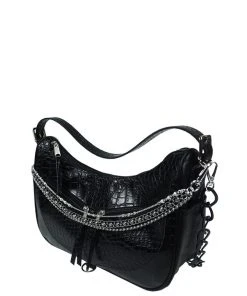Best Sellers [IUGAMAKARAS] Seasonless Triple Chained Alligator Leather Bag (glossy)