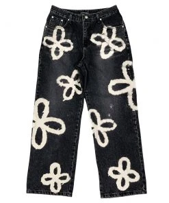 [SURGERY] Seasonless Bleached Clover Jeans 'black Denim' Best Sellers