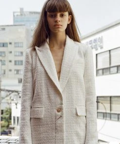 Best Sellers [MERENS] FW 21 Back Strap Tweed Jacket