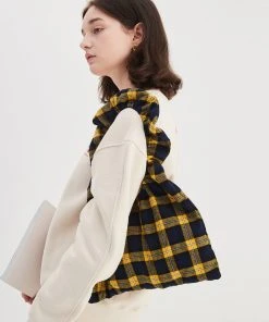 Best Sellers [OPENING SUNSHINE] Seasonless TARTAN CHECK SHIRRING BAG