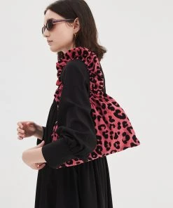 Best Sellers [OPENING SUNSHINE] Seasonless LEOPARD SHIRRING BAG PINK