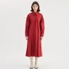 Best Sellers [OPENING SUNSHINE] FW 21 PLEATED SHIRT DRESS RED