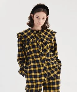 [OPENING SUNSHINE] FW 21 BIG KARA TARTAN CHECK BLOUSE