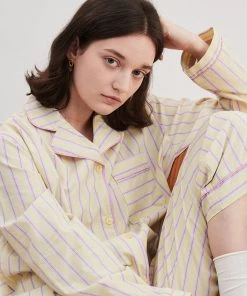 Best Sellers [OPENING SUNSHINE] FW 21 YELLOW STRIPE PAJAMAS SET