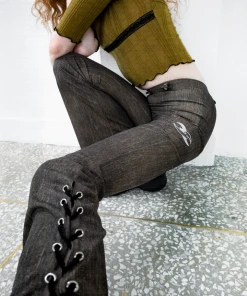 [GANGYOUNG] FW 21 Grunge Pants Brown