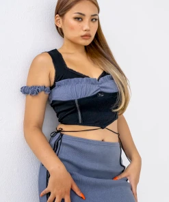 [GANGYOUNG] FW 21 Scrunch Top Bluegrey